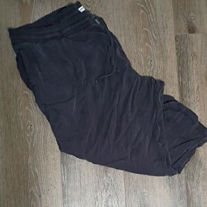 Casual Black Drawstring Pants
